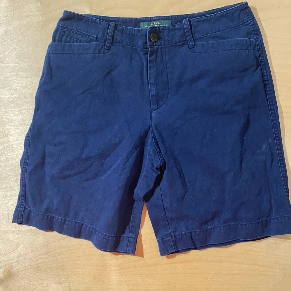 Ralph Lauren Navy Blue Flat Front Shorts 6 (PQ)